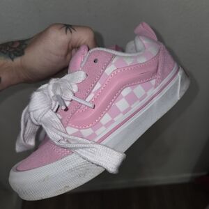 Vans Kids Pink and White Checkered Sneakers